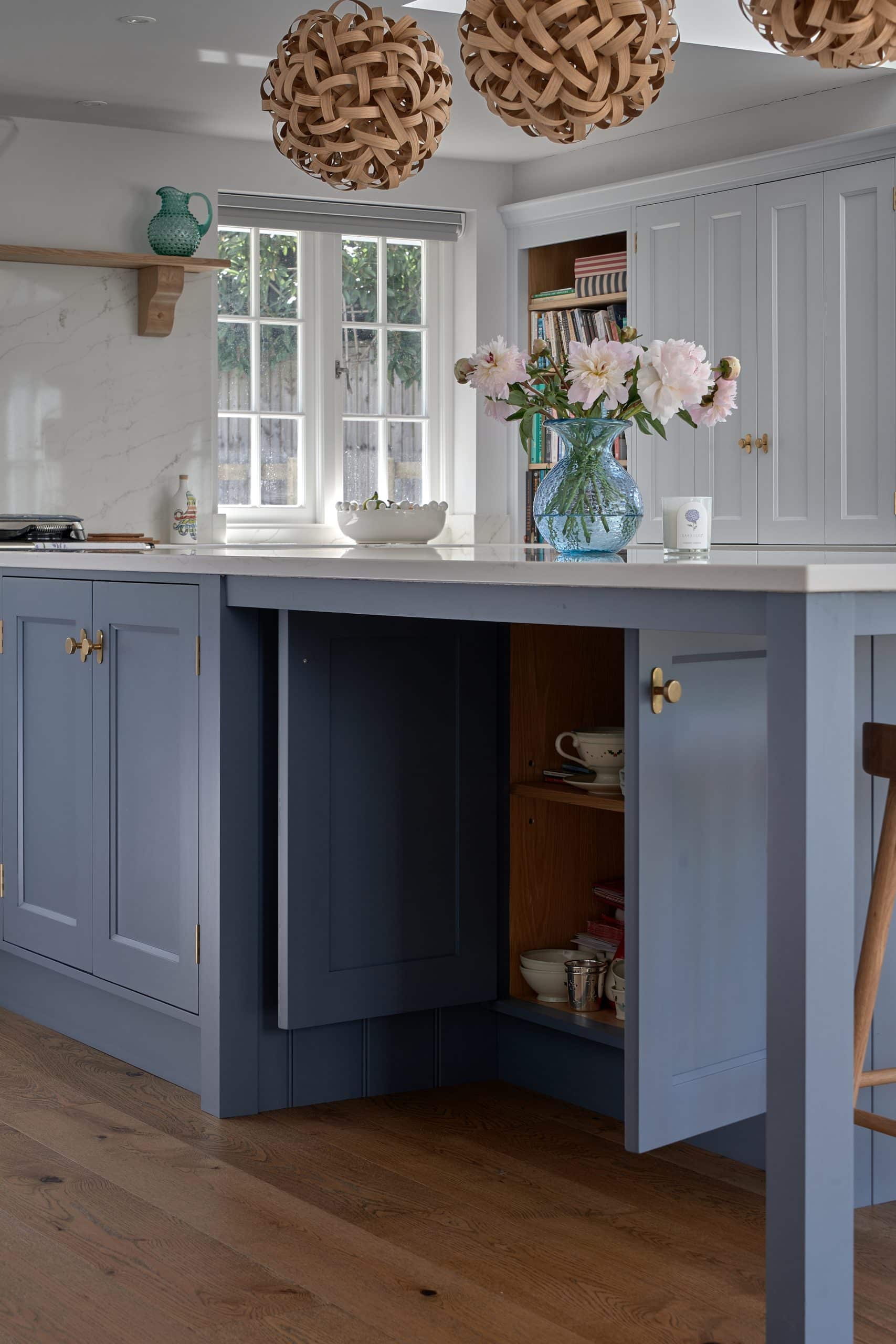 Kitchen island with cupboard storage